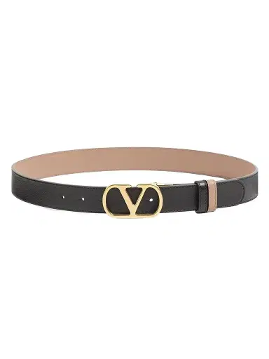 Valentino Garavani Women's VLogo Signature Reversible Shiny Calfskin Belt, 30MM - Beige Black - Size XS | Thumbnail 1 Valentino Garavani Women's VLogo Signature Reversible Shiny Calfskin Belt, 30MM - Beige Black - Size XS | Thumbnail 1