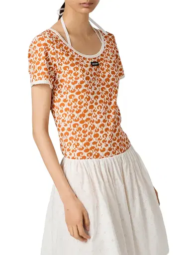 Miu Miu Women's Cotton T-Shirt - Size Medium | Thumbnail 3