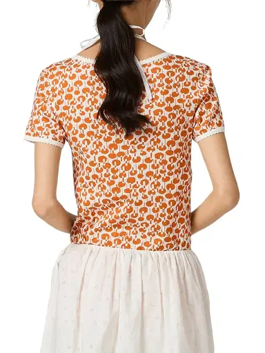 Miu Miu Women's Cotton T-Shirt - Size Medium | Thumbnail 4