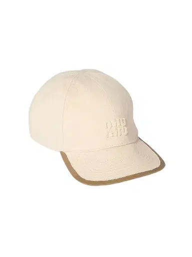Miu Miu Women's Drill And Poplin Baseball Cap - Beige Khaki | Thumbnail 1