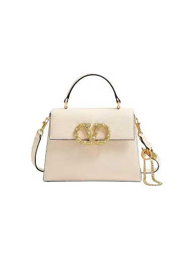 Valentino Garavani Women's VSling Small Top Handle Bag in Grainy Calfskin - Ivory | Thumbnail 1 Valentino Garavani Women's VSling Small Top Handle Bag in Grainy Calfskin - Ivory | Thumbnail 1