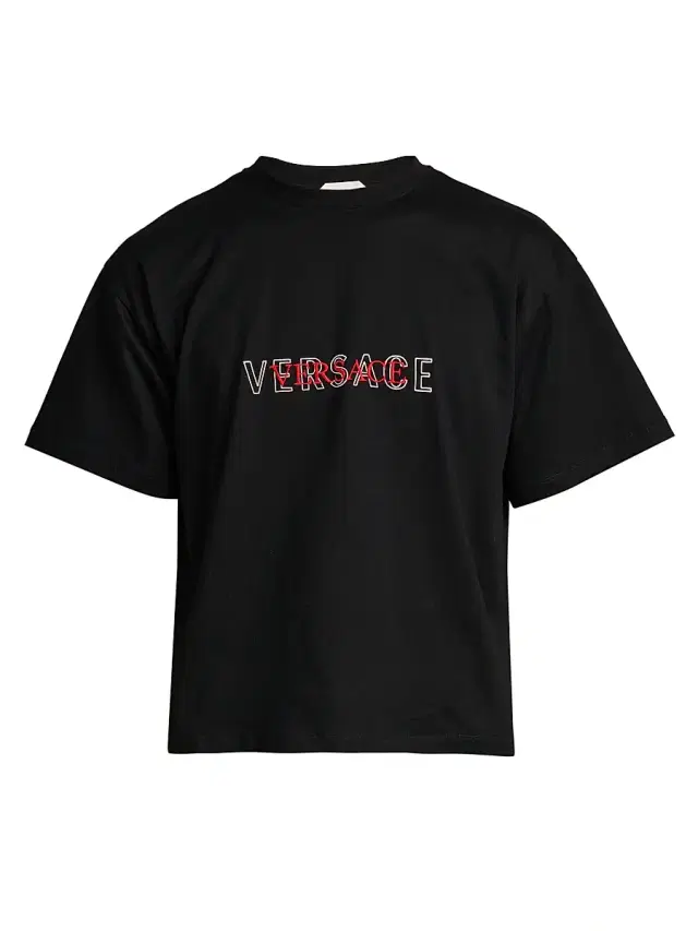Versace Men's Logo-Embroidered Cotton T-Shirt - Black