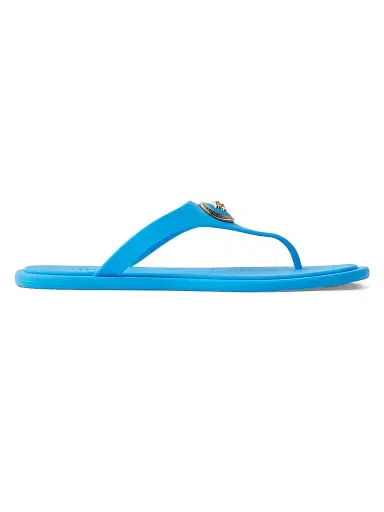 Versace Women's Medusa Baroque Flip-Flops - Turquoise Gold - Size 12 | Thumbnail 1