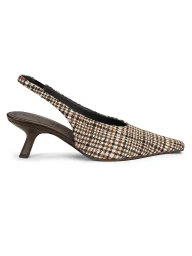 Brunello Cucinelli Women's Houndstooth Alpaca-Blend Slingback Pumps | Thumbnail 1 Brunello Cucinelli Women's Houndstooth Alpaca-Blend Slingback Pumps | Thumbnail 1