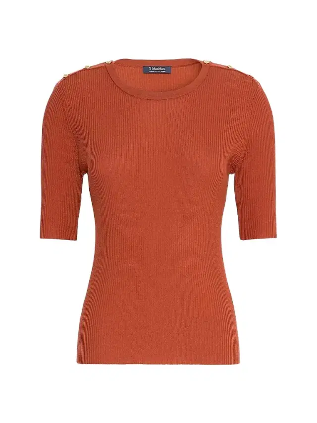 Women's Ribbed Woollen Yarn Jumper - Orange