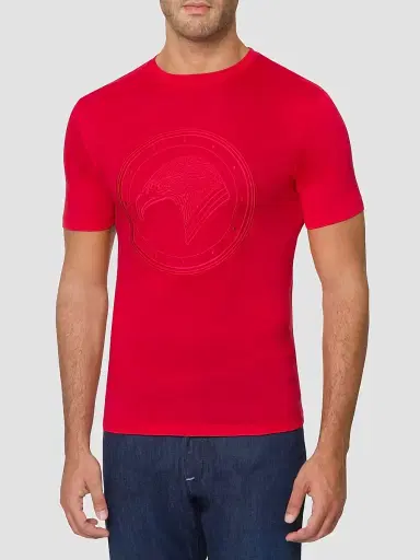 Stefano Ricci Men's Eagle Embroidered Logo T-Shirt - Spy Red | Thumbnail 2 Stefano Ricci Men's Eagle Embroidered Logo T-Shirt - Spy Red | Thumbnail 2