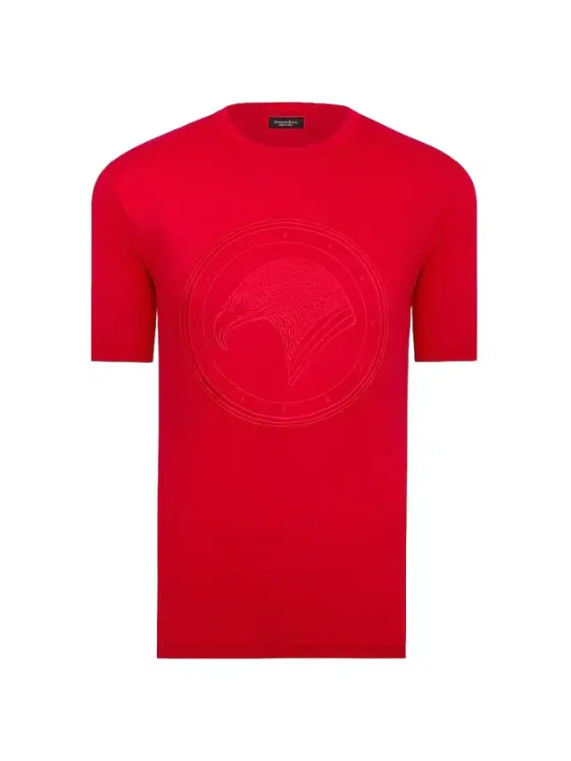 Men's Eagle Embroidered Logo T-Shirt - Spy Red