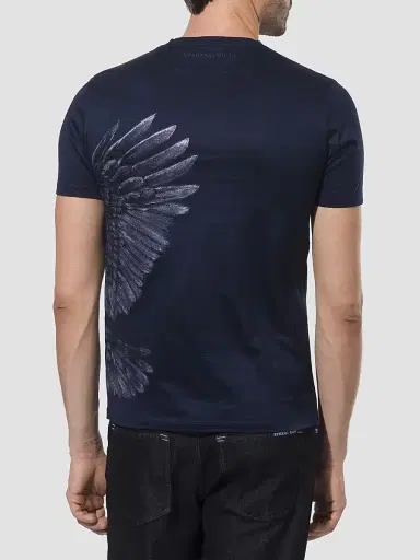 Stefano Ricci Men's Eagle Embroidered Design T-Shirt - Blue Navy - Size Large | Thumbnail 3 Stefano Ricci Men's Eagle Embroidered Design T-Shirt - Blue Navy - Size Large | Thumbnail 3