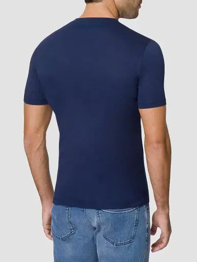 Stefano Ricci Men's Eagle Embroidered Design T-Shirt - Blue Navy - Size Small | Thumbnail 3
