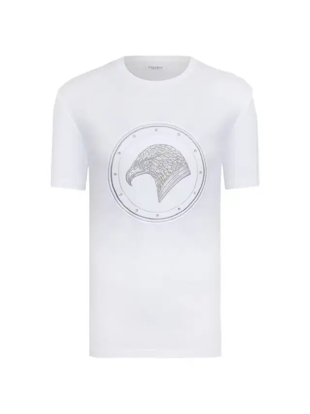 Men's Eagle Crystal Embroidered Logo T-Shirt - White
