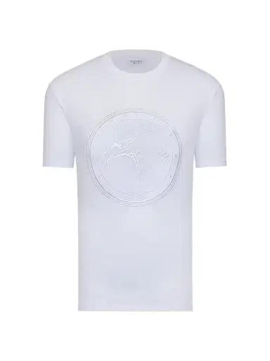 Stefano Ricci Men's Eagle Embroidered Logo T-Shirt - White | Thumbnail 1