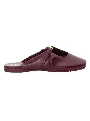 Loewe Women's Pebble Soft Leather Mules - Burgundy - Size 10 | Thumbnail 1 Loewe Women's Pebble Soft Leather Mules - Burgundy - Size 10 | Thumbnail 1