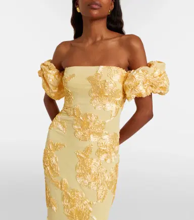 ROTATE Floral-appliqué off-shoulder maxi dress | Thumbnail 3