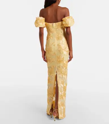 ROTATE Floral-appliqué off-shoulder maxi dress | Thumbnail 7
