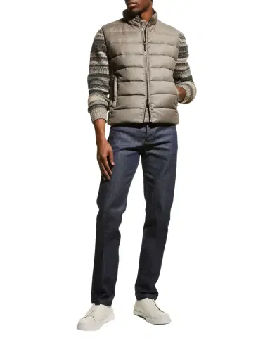 Moorer Men's Flannel Down Vest | Thumbnail 1 Moorer Men's Flannel Down Vest | Thumbnail 1