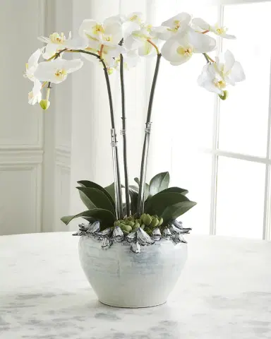 T & C Floral Company Orchid Faux Florals in Ceramic Bird Pot - 25" | Thumbnail 2 T & C Floral Company Orchid Faux Florals in Ceramic Bird Pot - 25" | Thumbnail 2