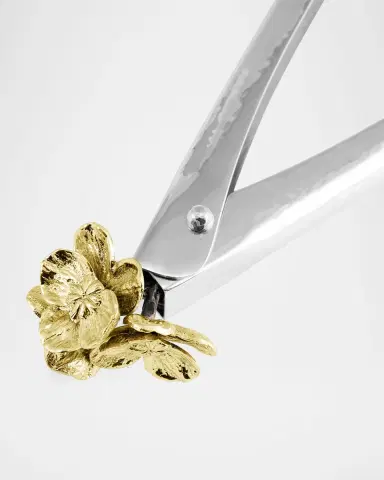 Michael Aram Gold Orchid Large Lock Spring Tongs | Thumbnail 2