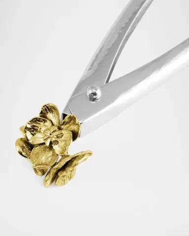 Michael Aram Gold Orchid Small Lock Spring Tongs | Thumbnail 2
