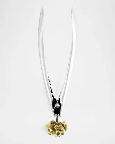 Michael Aram Gold Orchid Small Lock Spring Tongs | Thumbnail 3
