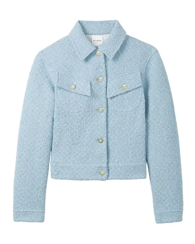 St. John Multi Boucle Tweed Knit Collared Jacket