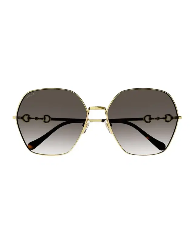 Gucci Logo Lock Metal Butterfly Sunglasses