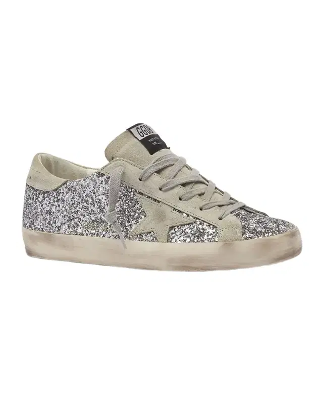 Superstar Suede Glitter Low-Top Sneakers