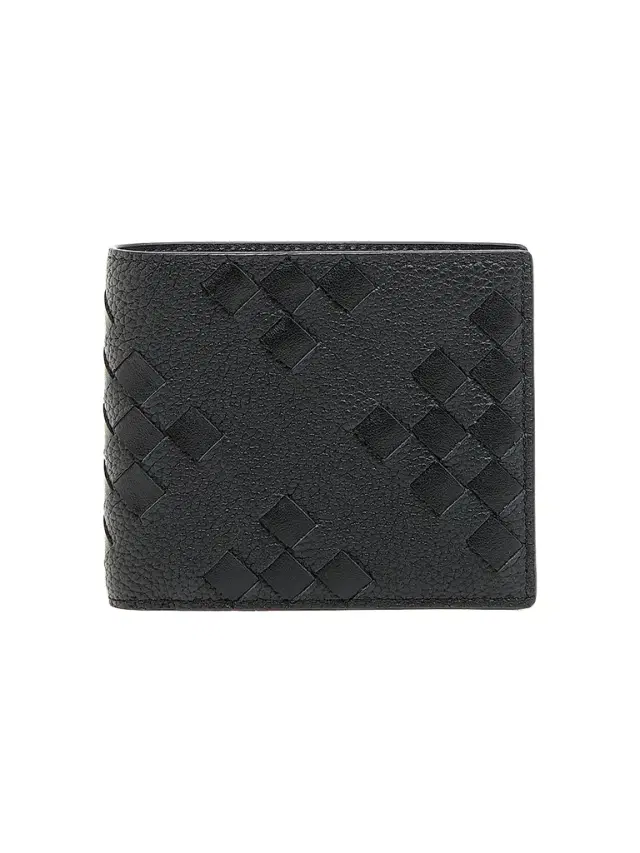 Bottega Veneta Men's Diamonds Dover Intrecciato Leather Bifold Wallet - Black