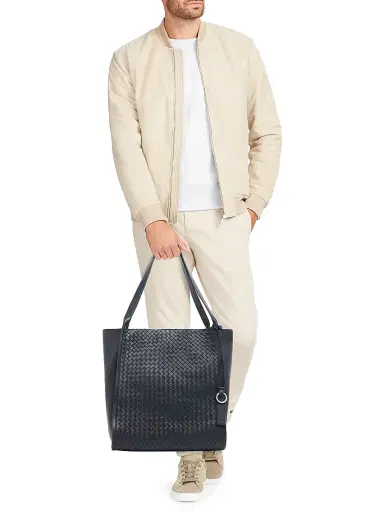 Bottega Veneta Men's Corriere Intrecciato Leather Tote Bag | Thumbnail 2 Bottega Veneta Men's Corriere Intrecciato Leather Tote Bag | Thumbnail 2