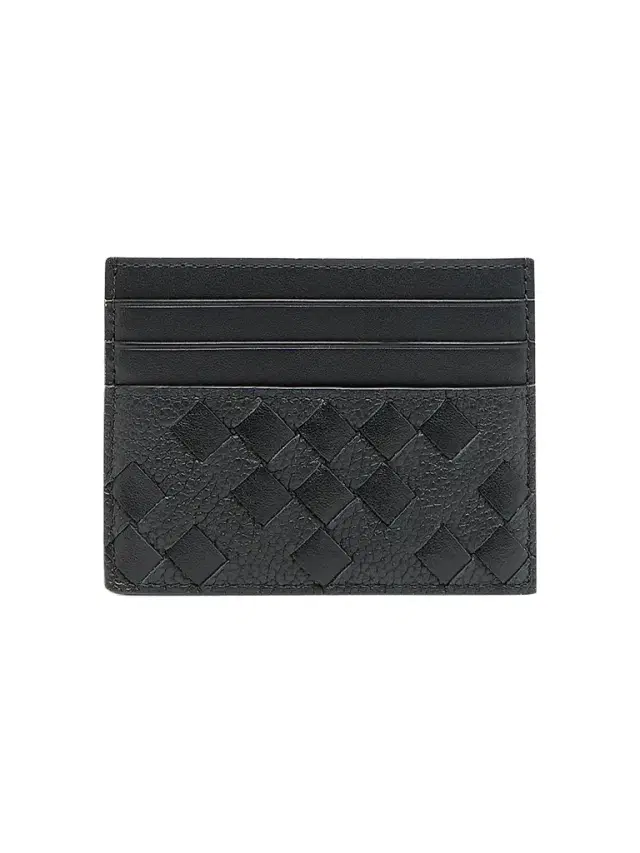 Bottega Veneta Men's Diamonds Dover Intrecciato Leather Card Holder - Black