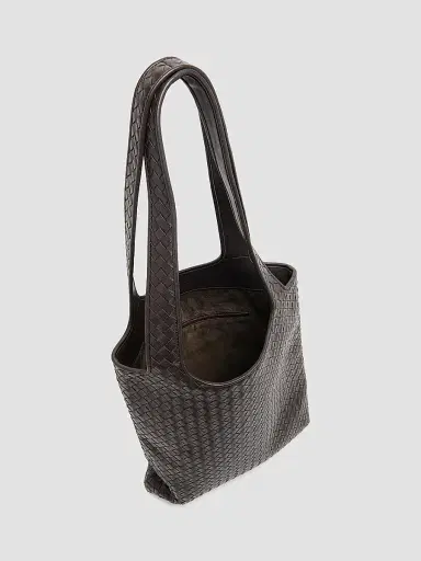 Bottega Veneta Men's Intrecciato Leather Tote Bag - Espresso Silver | Thumbnail 3 Bottega Veneta Men's Intrecciato Leather Tote Bag - Espresso Silver | Thumbnail 3