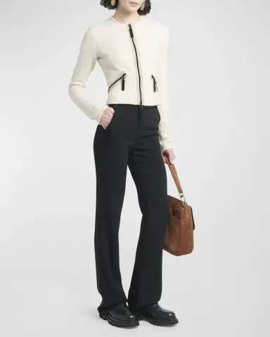 Giorgio Armani Contrast Grosgrain Zip-Front Cashmere Silk Jacket | Thumbnail 2 Giorgio Armani Contrast Grosgrain Zip-Front Cashmere Silk Jacket | Thumbnail 2