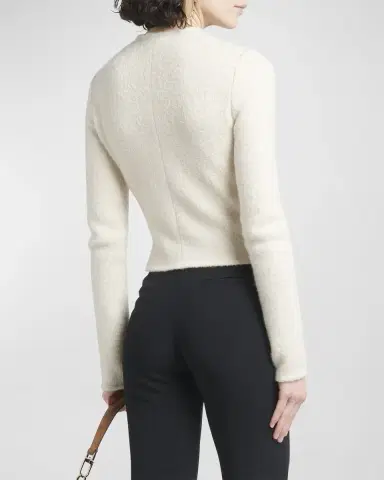 Giorgio Armani Contrast Grosgrain Zip-Front Cashmere Silk Jacket | Thumbnail 5 Giorgio Armani Contrast Grosgrain Zip-Front Cashmere Silk Jacket | Thumbnail 5