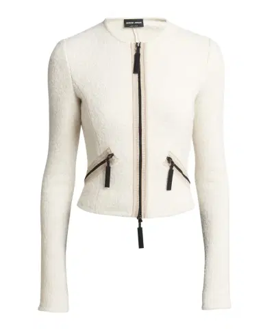 Giorgio Armani Contrast Grosgrain Zip-Front Cashmere Silk Jacket | Thumbnail 1 Giorgio Armani Contrast Grosgrain Zip-Front Cashmere Silk Jacket | Thumbnail 1