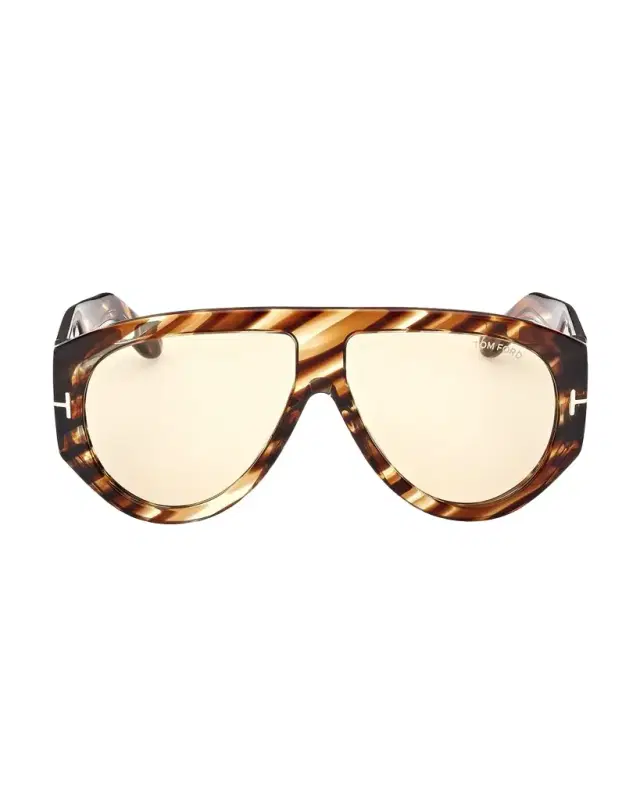 Patterned Round Acetate Sunglasses