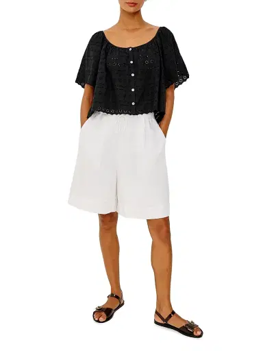 RAILS Women's Miller Eyelet Cotton Top - Black Eyelet - Size XS | Thumbnail 2