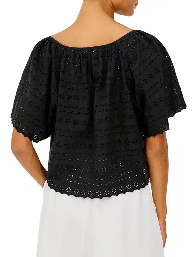 RAILS Women's Miller Eyelet Cotton Top - Black Eyelet - Size XS | Thumbnail 5