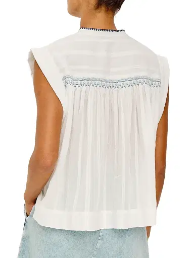 RAILS Women's Willow Pleated Cotton Top - White - Size XS | Thumbnail 5 RAILS Women's Willow Pleated Cotton Top - White - Size XS | Thumbnail 5