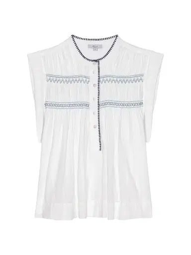 RAILS Women's Willow Pleated Cotton Top - White - Size XS | Thumbnail 1 RAILS Women's Willow Pleated Cotton Top - White - Size XS | Thumbnail 1