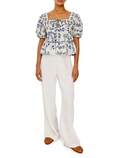 RAILS Women's Presley Ceramic Floral Cotton Top - Ceramic Floral - Size XS | Thumbnail 2