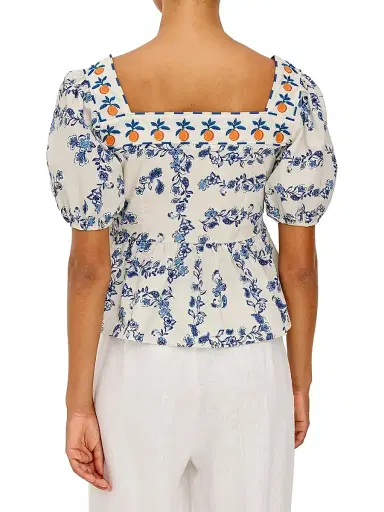 RAILS Women's Presley Ceramic Floral Cotton Top - Ceramic Floral - Size XS | Thumbnail 4