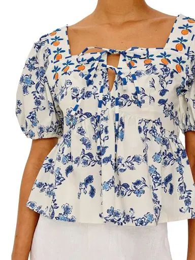 RAILS Women's Presley Ceramic Floral Cotton Top - Ceramic Floral - Size XS | Thumbnail 6