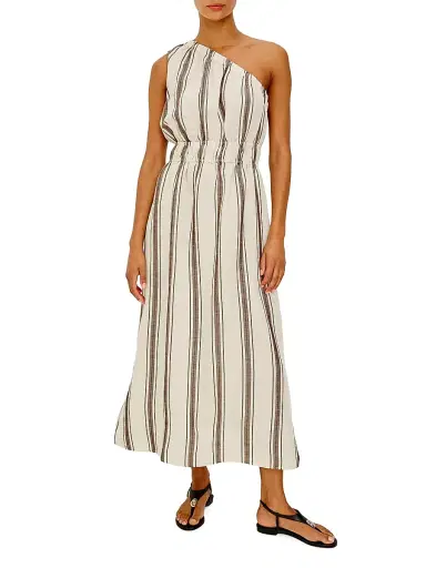 RAILS Women's Selani Striped Linen-Blend Midi Dress - Sequoia Stripe | Thumbnail 3