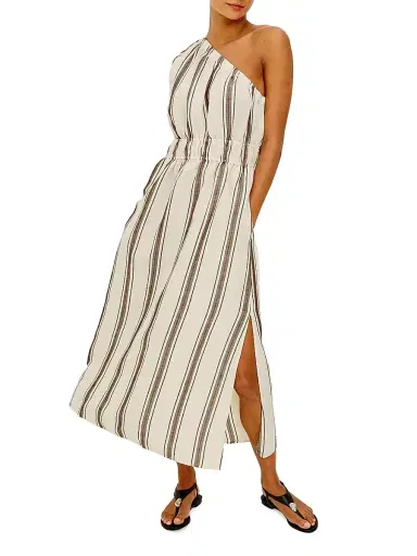 RAILS Women's Selani Striped Linen-Blend Midi Dress - Sequoia Stripe | Thumbnail 4