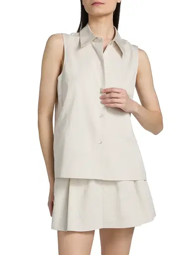 Vince Women's Relaxed Sleveless Button-Front Top | Thumbnail 3