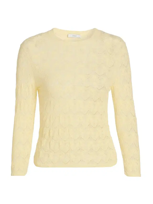 Vince Women's Fine Lace Pointelle Sweater - Dandelion