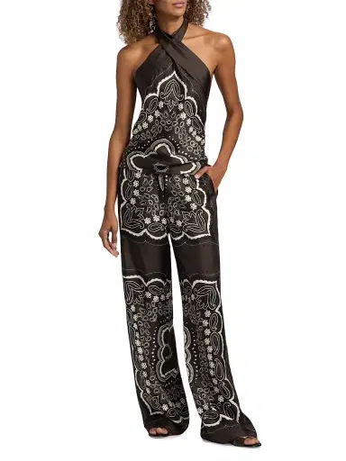 Nili Lotan Women's Morgan Silk Bandana Pants | Thumbnail 2 Nili Lotan Women's Morgan Silk Bandana Pants | Thumbnail 2