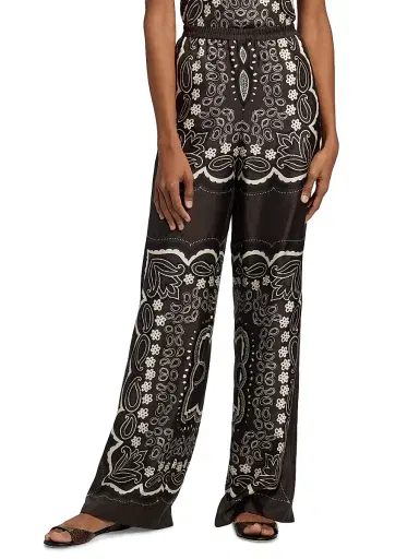 Nili Lotan Women's Morgan Silk Bandana Pants | Thumbnail 3 Nili Lotan Women's Morgan Silk Bandana Pants | Thumbnail 3