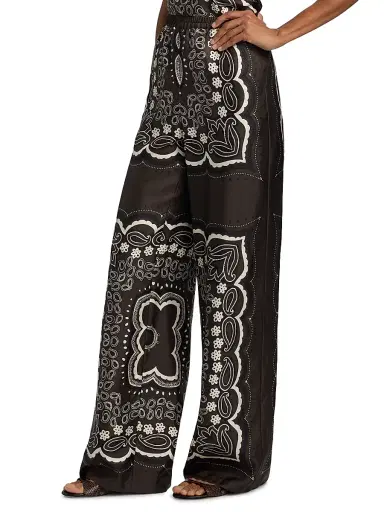 Nili Lotan Women's Morgan Silk Bandana Pants | Thumbnail 4 Nili Lotan Women's Morgan Silk Bandana Pants | Thumbnail 4