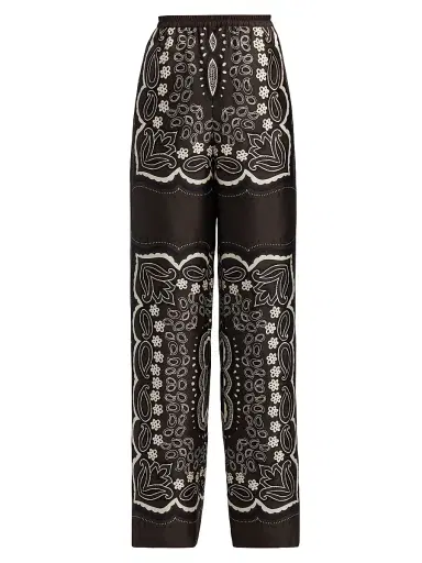 Nili Lotan Women's Morgan Silk Bandana Pants | Thumbnail 1 Nili Lotan Women's Morgan Silk Bandana Pants | Thumbnail 1