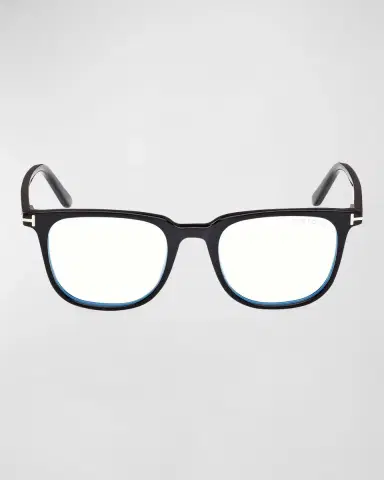Tom Ford Men's Square Blue Light Blocking Glasses with Clip-On Lenses | Thumbnail 3